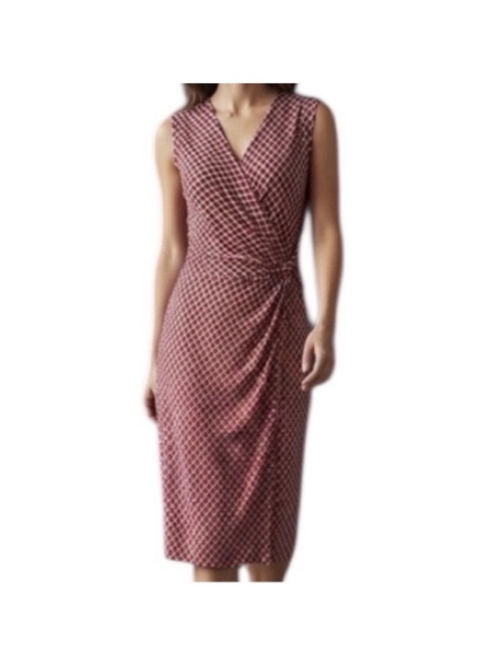 Banana Republic Women’s Geometric Sleeveless Wrap-Style Midi Dress